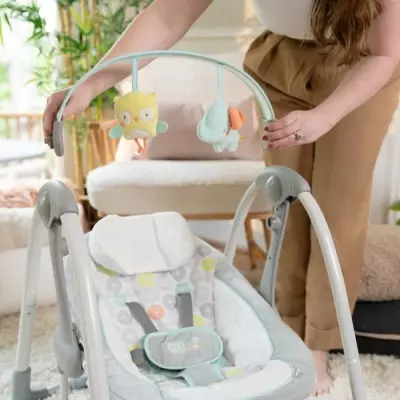 Balancelle Ingenuity Swing and Go Hugs & Hoots - Compacte et Ludique