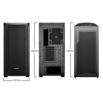 be quiet! Shadow Base 800 Noir | Boîtier PC vitré, Mini ITX Micro ATX ATX E-ATX, 3 ventilateurs Pure Wings 3 140 mm PWM