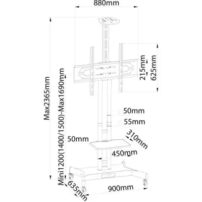 Support TV Chariot mobile INOTEK Pro Prostand 42100 Visio