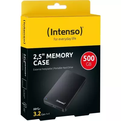 Disque dur externe INTENSO Memory Case 2,5' 500Go Noir - Compact et fiable
