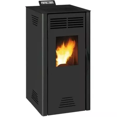 Poêle à granulés INVICTA Adrano - Noir, 7,3 kW - Rendement 88,7%