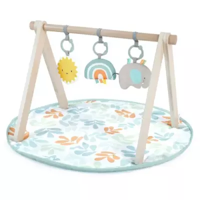 Tapis d'éveil Sun Valley avec arche en bois - 3 jouets amovibles