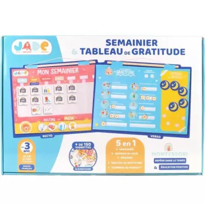 Calendrier Semainier Gratitude Enfant - JADE - Montessori - Humeur - Dodo
