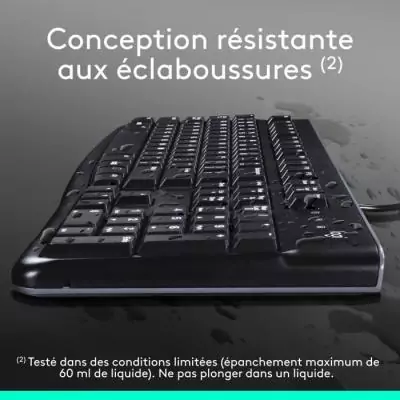 Ensemble Clavier Souris - Filaire - Logitech - MK120 - AZERTY - Noir Ensemble Clavier Souris - Filaire - Logitech - MK120 - AZERTY - Noir
