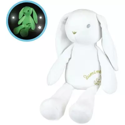 Peluche lumineuse lapin 30 cm - Douceur et luminosité à câliner