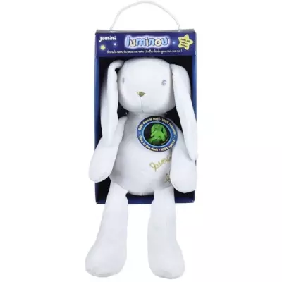 Peluche lumineuse lapin 30 cm - Douceur et luminosité à câliner