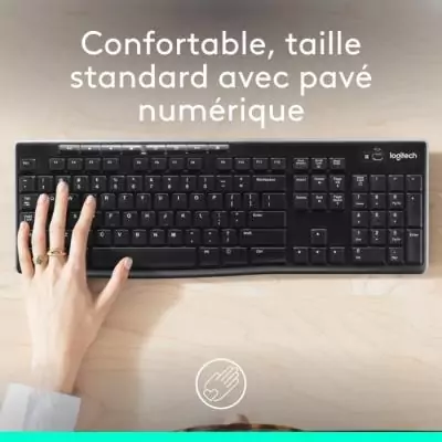 Clavier - Sans fil - Logitech - K270 - AZERTY - Noir Clavier - Sans fil - Logitech - K270 - AZERTY - Noir