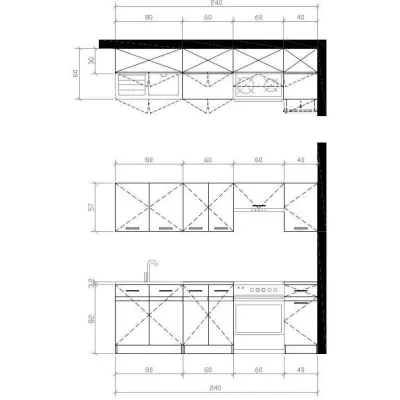 Cuisine complète JUNONA 240cm - Blanc brillant