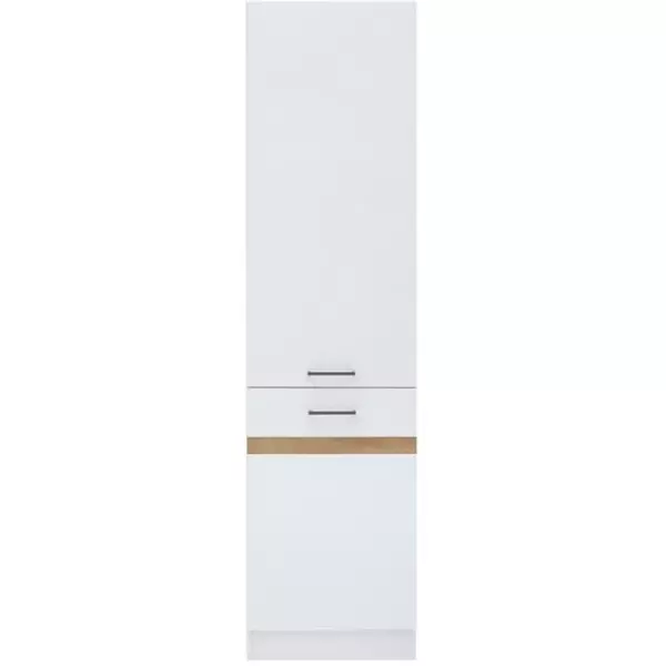JUNONA Colonne de cuisine 2 Portes ouverture gauche - L 50 x H 196 x P 46 cm - Blanc brillant