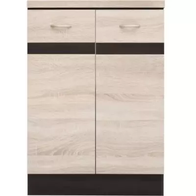 JUNONA Meuble bas cuisine 60 cm - 2 Portes - Chêne sonoma