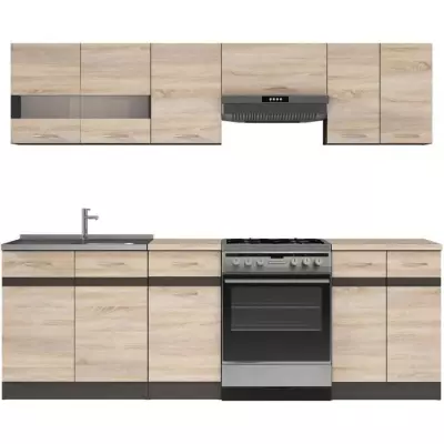 Ensemble cuisine JUNONA 2m40 - 7 pcs - Chêne Sonoma