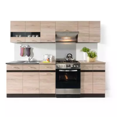 Ensemble cuisine JUNONA 2m40 - 7 pcs - Chêne Sonoma
