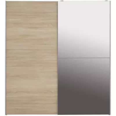 Armoire 2 portes coulissantes avec miroir - Chene sonoma - Responsable FSC - L 170,3 x P 61,2 x H 190,5 cm