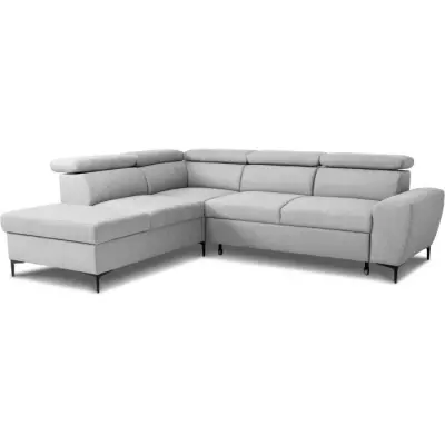 Canapé d'angle convertible réversible avec coffre - KASIMIR - Gris - 258 x 79/98 x 219 cm