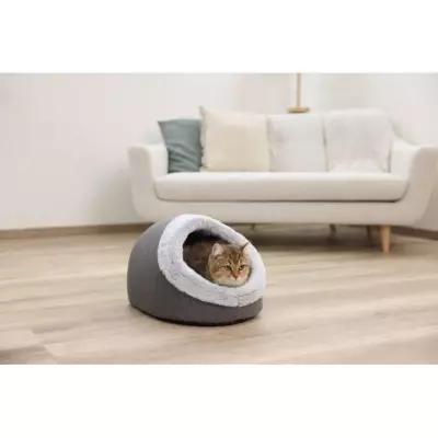 Igloo pour chats Kerbl Jana - Gris - Confortable et Chaleureux