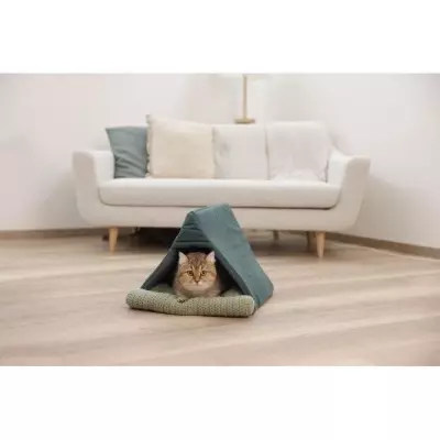 Panier pour chat KERBL ANNE - Confortable et vert - 45 x 40 x 34 cm