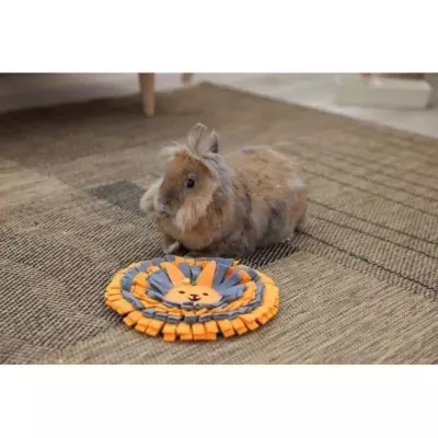 Tapis à renifler pour lapins KERBL - Ø25 cm - Prise ludique et antidérapant