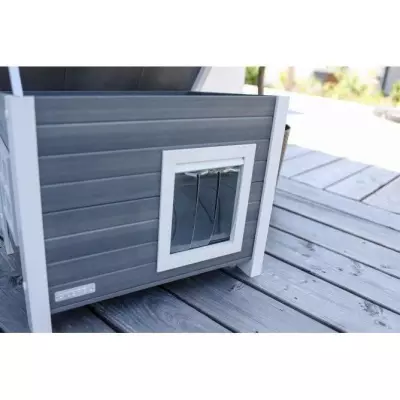 Maison pour chat Kerbl Eco Eli - Gris/Blanc 57 x 45 x 43 cm