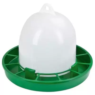 Nourrisseur plastique poules Kerbl 24 cm 2,5 kg Blanc / Vert