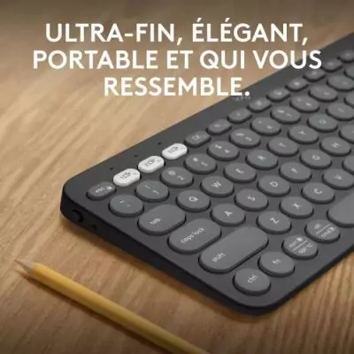 Clavier - Sans fil - Logitech - Pebble Keys 2 K380s - Bouton Easy-switch - Graphite Clavier - Sans fil - Logitech - Pebble Keys 2 K380s - Bouton Easy-switch - Graphite