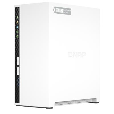 QNAP TS-233 serveur de stockage NAS Tower ARM Cortex-A55 2 Go 0 To QNAP QTS Blanc