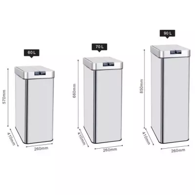Poubelle automatique SILVERLAKE 60L Inox - Design compact