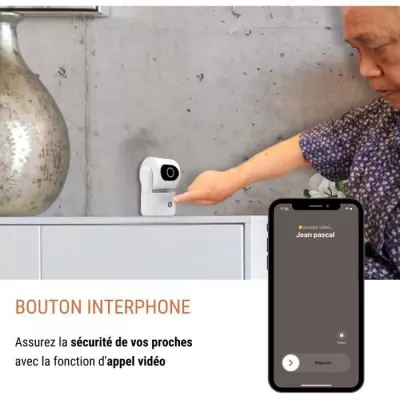 Caméra de surveillance intérieure Wifi avec sirène et bouton d'appel - KONYKS CAMINI CARE 2