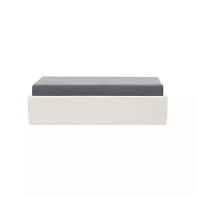 Lit coffre adulte 140x190 cm - Tissu Beige - Eco-friendly - FSC 100%