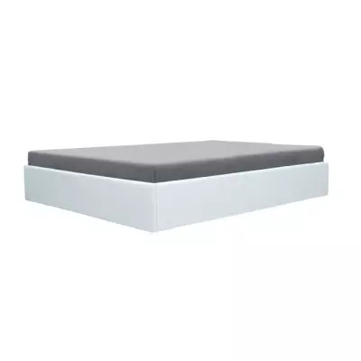 Lit coffre adulte ECLIPSE 160x200 cm - Simili Blanc - FSC 100 % - Sommier inclus