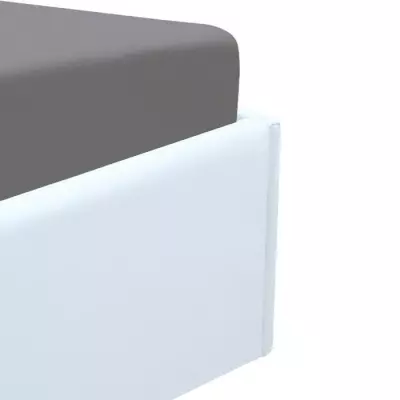 Lit coffre adulte ECLIPSE 160x200 cm - Simili Blanc - FSC 100 % - Sommier inclus