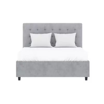 Lit coffre adulte ELIZA 140x190cm - Sommier inclus - Gris foncé