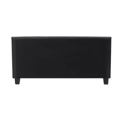 Lit adulte 160x200 cm noir simili avec sommier inclus - Bois certifié FSC