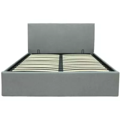 Lit coffre adulte MARTIN - Gris clair - FSC 100% - Structure de lit