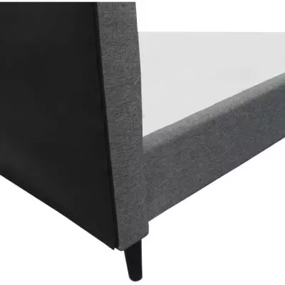 Lit adulte REMSEN - 160 x 200 cm - Gris foncé - Sommier inclus