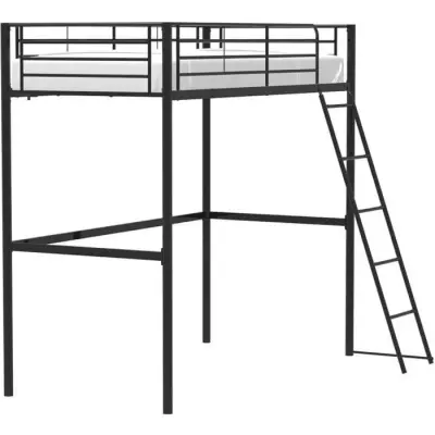 Lit mezzanine enfant ELIOT noir 90x190cm - Sommier inclus