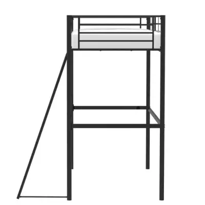 Lit mezzanine enfant ELIOT noir 90x190cm - Sommier inclus