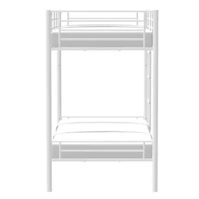 Lits superposés métal blanc séparables - Sommiers inclus - 2 x 90x190 cm