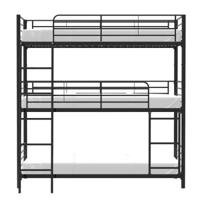 Lits superposés en métal noir 3x90x190 cm - TRIO
