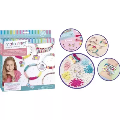 Kit de Fabrication de Bijoux Make It Real - Heishi Jours d'Été - Enfants 8 ans - Lansay