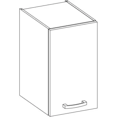Meuble haut 1 porte battante - Gris mat - Élégant et Fonctionnel