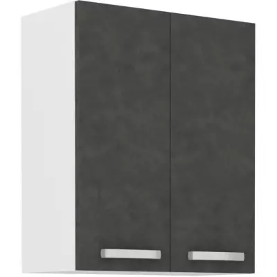 Meuble haut portes battantes - Gris mat - Style et rangement - LASSEN