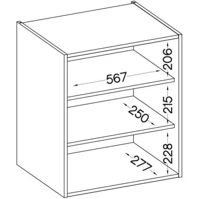 Meuble haut 2 portes battantes chene sonoma - L 60 cm x P 31,6 x H 72 cm