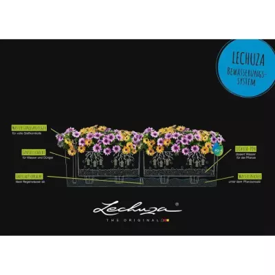 Pot de fleur LECHUZA Balconera Steel 80, gris perle satiné - Design moderne et pratique
