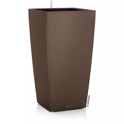 Pot de fleur LECHUZA Cubico Color 40 - Kit complet, muscade