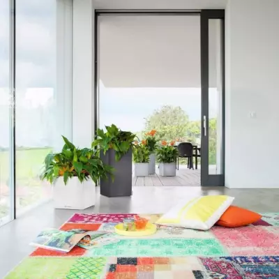 Pot de fleur LECHUZA Canto Premium Cube 40 - anthracite métallique, kit complet