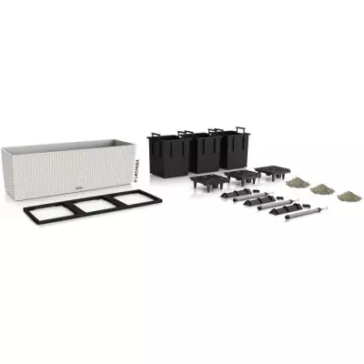 Pot de fleur LECHUZA Trio Cottage 30 - Kit complet gris clair