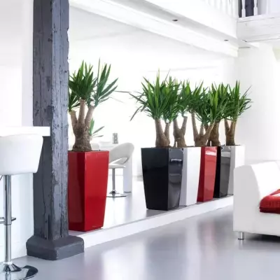 Pot de fleur LEC Cubico Premium 40 Rouge - Kit complet