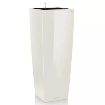 Jardinière Cubico Alto 40 Blanc Brillant - Design Moderne et Élégant