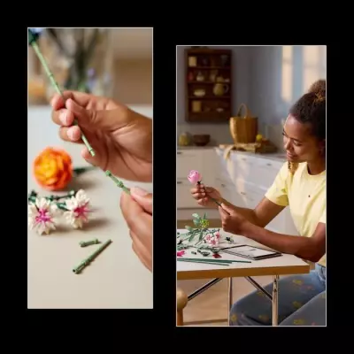 Construisez un magnifique bouquet de fleurs roses avec LEGO Botanique 10342