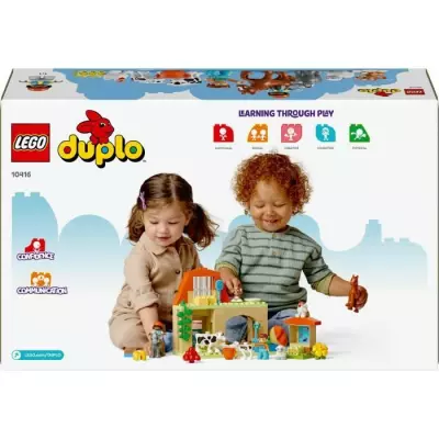 LEGO 10416 DUPLO Ma Ville Prendre Soin des Animaux de la Ferme - Jouet Educatif Bébés